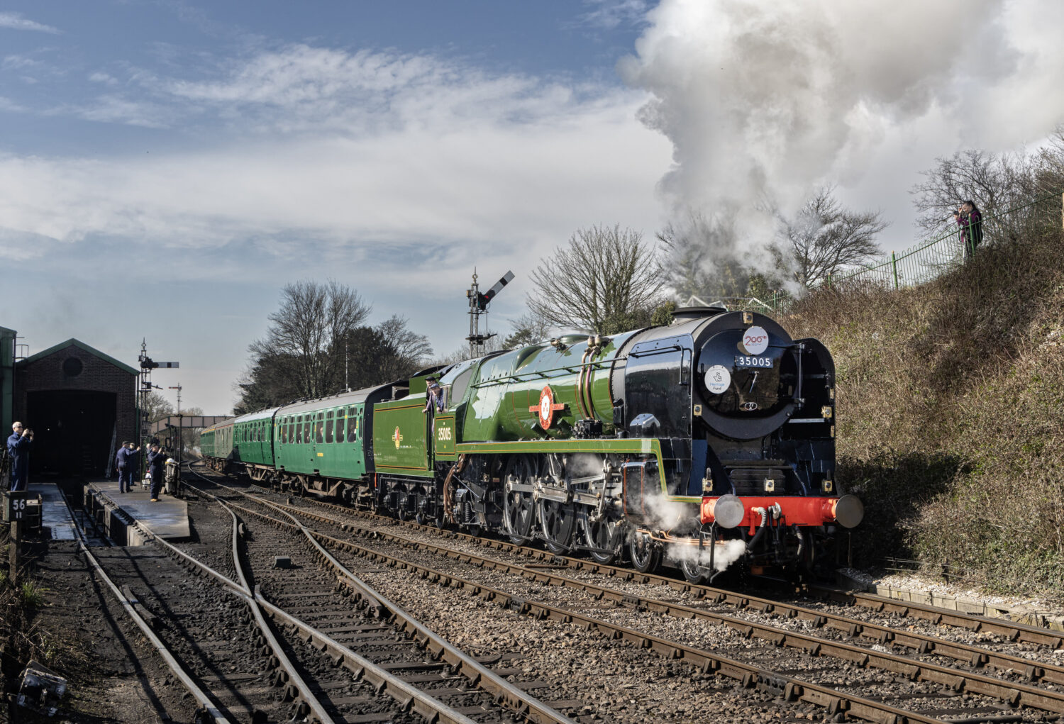 Steam locomotive on the Watercress Line heritage railway